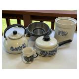 Tea Pot, Saucepan, Mixing Bowls, Etc.