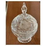 Cut & Etched Lead Crystal Covered Candy Dish