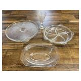 Glass Cake Stand & Serving Bowls