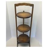 Vintage Three-Tier Oak Cake Stand