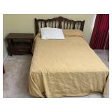 Wooden Full Size Bed & Table