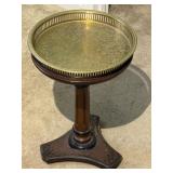 Mahogany & Brass Pedestal Candle Stand