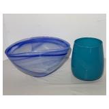Art glass Fruit Bowl & Vase