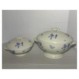 Antique Blue & White Floral Pattern Tureens