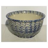 Blue Spongeware Mixing Bowl