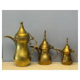 Mid Century Dallah Brass Coffee Pots