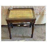 Antique Wood & Cane Bench Seat