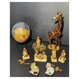 Hand-Carved Wooden Monkeys - Giraffes etc