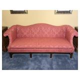 Elegant Chippendale Style Camel Back Sofa