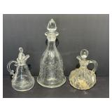 Clear Glass Oil & Vinegar Cruets