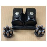 Black Leather Double Speedloader & Revolver Ammo