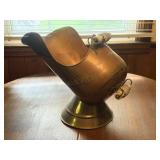 Copper & Brass Coal Bucket with Delft Handles
