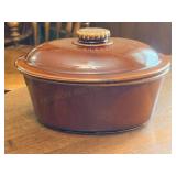 Hull Pottery Brown Drip Glaze Covered Casserole