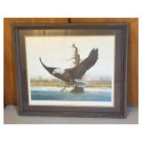 Framed Artwork 'American Bald Eagle' by R.J.