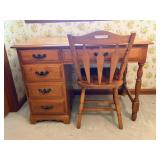 Colonial Style Kneehole Desk with Chair