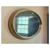 Gold Tone Frame Oval Wall Mirror