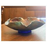 Carnival Glass Ruffled Bowl