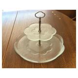 Pfaltzgraff Glass Two Tier Dessert Stand