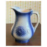 Blue and White Stoneware Pitcher