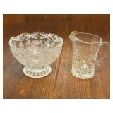 Crystal Bowl & Glass Creamer