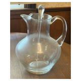 Glass Pitcher with Matching Stirrer