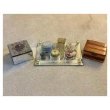 Mirrored Vanity Tray and Trinket Boxes