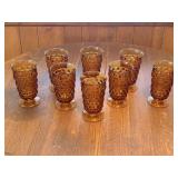 Amber Glass Footed Tumblers