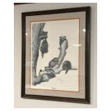 Framed Artwork - Raccoons by Guy Coheleach