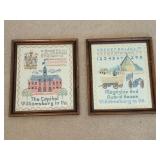 Framed Cross-Stitch Artwork