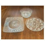 Glass Serving Bowl & Platters