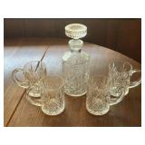 Glass Decanter & Matching Glass Set