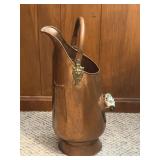 Copper & Brass Coal Scuttle with Delft Handle