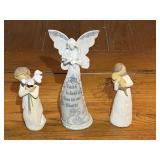 2 Willow Tree Figurines & Resin Angel