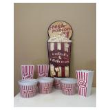 Popcorn Bowls and Sign