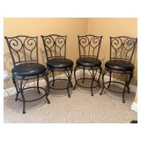 4 Padded Iron Stools