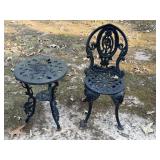 Wrought Iron Table and Chair