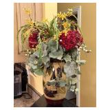 Wine Themed Vase & Floral Arrangement