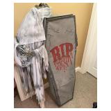 Halloween Coffin & Skeleton