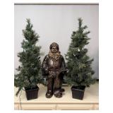 Christmas Trees & Metal Santa