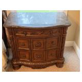 Ashley Ornate North Shore Marble Top Nightstand