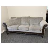 Ornate Carved Wood Frame 3 Sofa