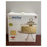 Anchor Glass Cake Stand with Dome