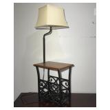 Wrought Iron Magazine Rack Lamp Table