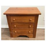 Solid Wood 3 Drawer Side Cabinet