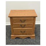 Oak 3 Drawer Nightstand