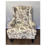 Floral Wingback Accent Arm Chair