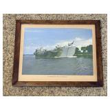 Framed Artwork - LST Built by Evansville Shipyard