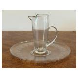 Glass Cocktail Pitcher & Platter