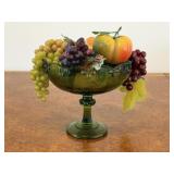 Glass Pedestal Bowl with Fruit