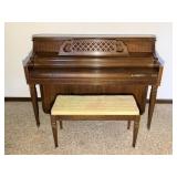 Kimball Artist Console Piano with Bench